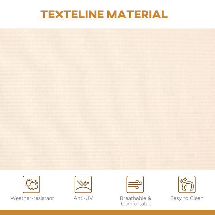 Outdoor 3-Seater Swing Chair Canopy Replacement - Hammock-Style Beige Top Cover with Durable Steel Frame Support - Ideal for Garden Patio Refresh and UV Protection