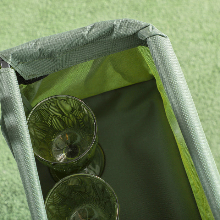 Beach Trailer Folding Trolley - 4-Wheel Storage Wagon with Canopy and Pull Handle - Ideal for Camping and Outings in Green