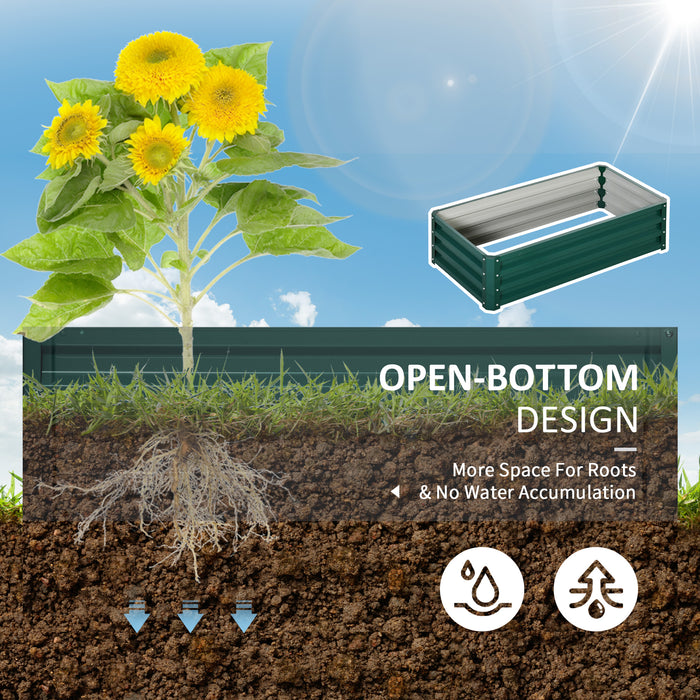 Galvanized Steel Raised Garden Beds - Durable Outdoor Planter Boxes for Herbs and Vegetables - Ideal for Patio, Backyard, and Balcony Gardening