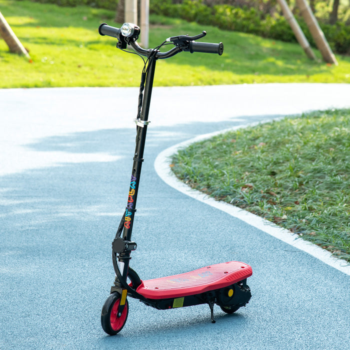 Foldable Electric Scooter with Bright LED Headlight - Easy-to-Carry Design for Kids Ages 7-14 - Fun and Safe Red Scooter for Young Riders
