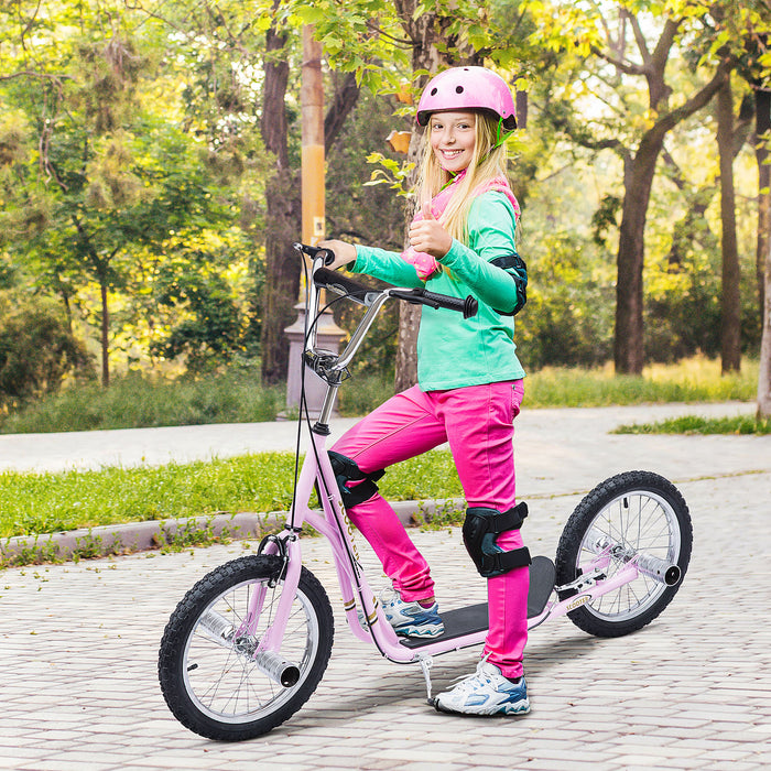 Youth & Adult Kick Scooter with 16" Air-Filled Tires - Sturdy Push Scooter for Teens & Kids, Pink - Outdoor Fun and Commuting for All Ages