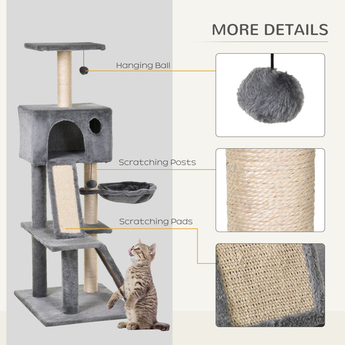 51" Multilevel Cat Tree - Activity Tower with Condo, Scratching Posts, Ladders & Dual Play Toys - Ideal for Kitty Climbing, Relaxation & Entertainment