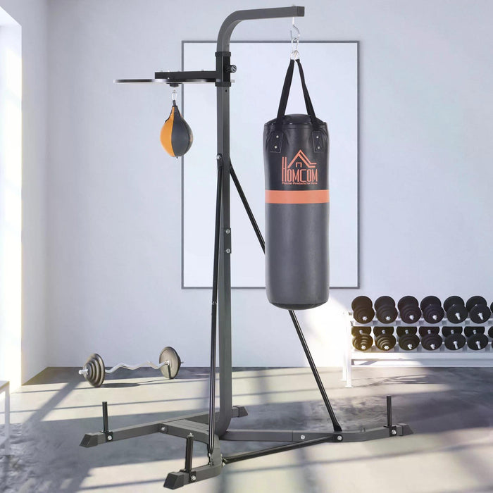 Freestanding Duo Punch Training Bag - Adjustable Height Sandbag with Durable Steel Frame for Agility Workouts - Ideal for Home Fitness Enthusiasts