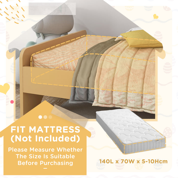Puppy-Themed Toddler Bed - Sturdy Frame & Fun Design for Ages 3-6, 143x74x58 cm - Bright Yellow Color to Brighten Kids' Room