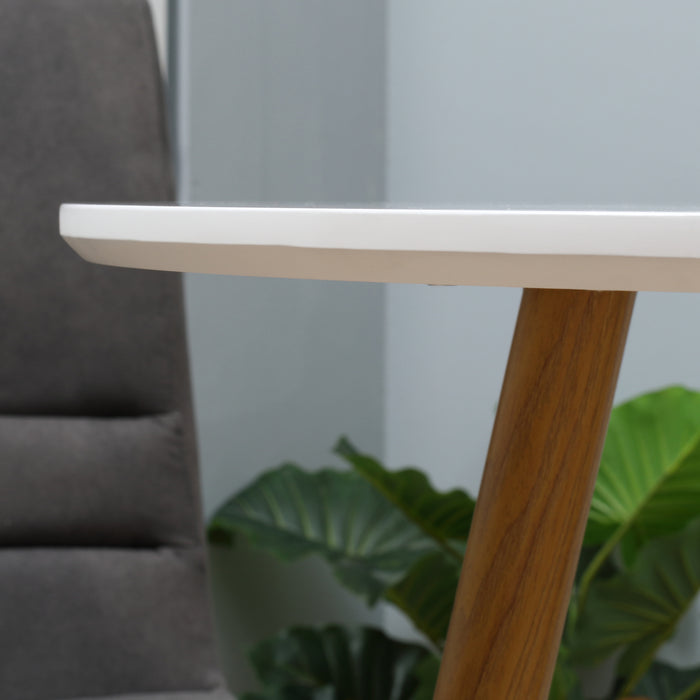 Round Matte Dining Table for Two - Contemporary Kitchen Furniture with Metal Legs - Ideal for Dining Room and Small Living Spaces