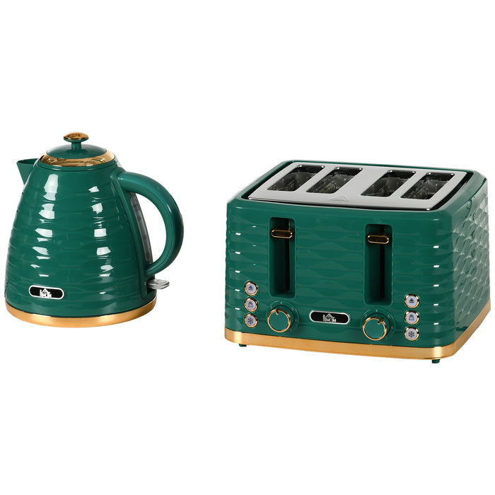 3000W 1.7L Rapid Boil Kettle & 4 Slice Toaster - Efficient Breakfast Set with Variable Browning & Easy Clean Crumb Tray - Ideal for Busy Mornings & Family Kitchens