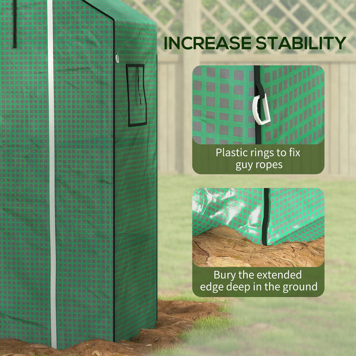 Walk-in PE Greenhouse Cover with Roll-up Door - Durable Plant Protection Hot House Cover, 140x73x190cm with Windows - Ideal for Gardeners and Growing Vegetables
