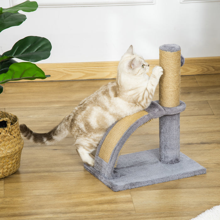 Climbing Activity Center Kitten Tower - Indoor Cat Tree with Scratching Jute Post, Massage Board & Hanging Bell Ball - Entertaining Grey Furniture for Felines