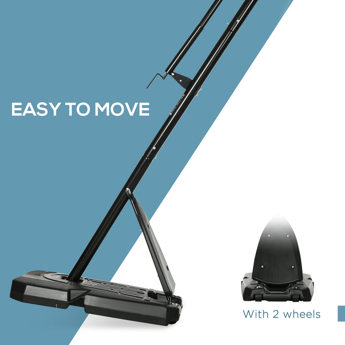 Adjustable 2.4-2.9m Basketball Hoop Stand - Sturdy Backboard, Weighted Base, Portable with Wheels - Ideal for All Ages and Outdoor Play