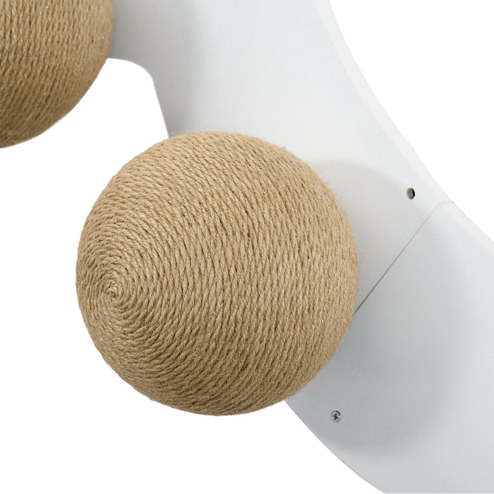 Cat-Shaped Wall Mounted Shelf Set - 4-Piece Cat Furniture with Scratching Posts and Hanging Balls - Ideal for Playful Felines and Space-Saving Pet Decor