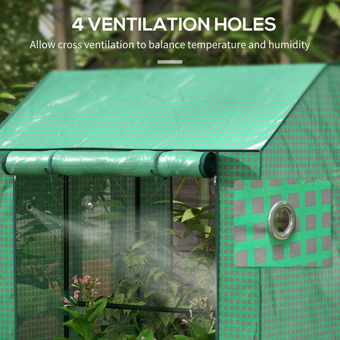 Mini 2-Room Greenhouse - Dual Roll-up Doors, Ventilation Holes, Reinforced Protective Cover, Compact Size 100x80x150cm - Ideal for Small Space Gardening