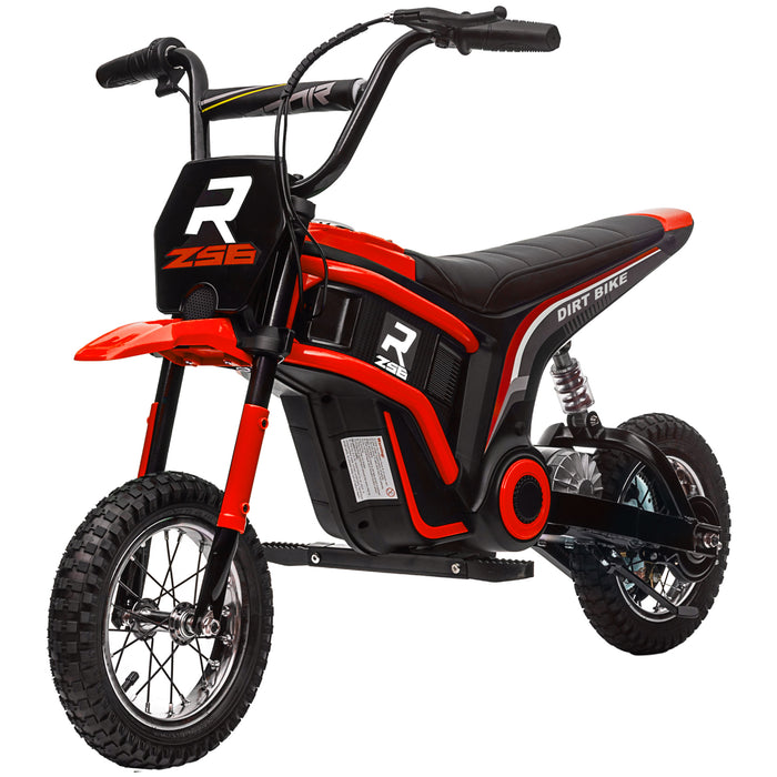 24V Kids' Electric Motorbike with Twist Grip Throttle - Red Dirt Bike Featuring Music Horn & 12" Air-Filled Tires - Up to 16 Km/h for Young Adventurers