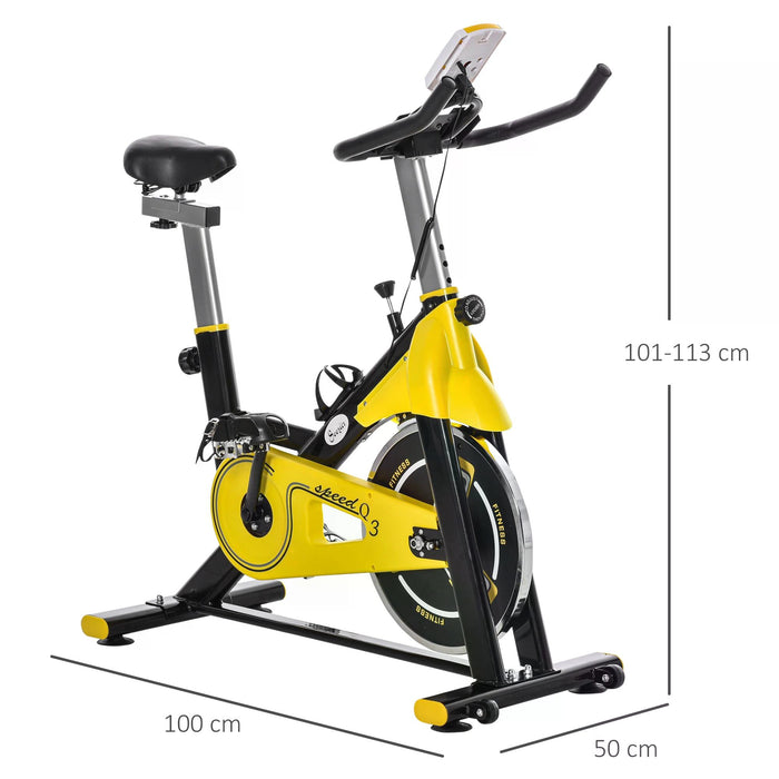 CardioGear 3500 - Indoor Cycling Bike with Belt Drive and Adjustable Resistance - LCD Display Upright Bike for Home Gym Fitness