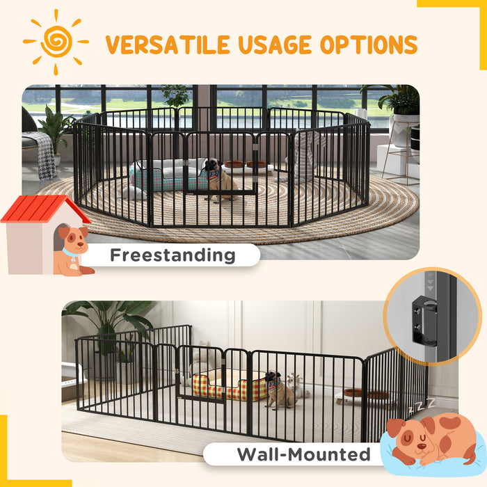 Heavy Duty 8-Panel Dog Pen - 60cm Tall Pet Playpen Ideal for Indoor & Outdoor Use - Perfect for Small Dog Breeds & Puppy Play Area