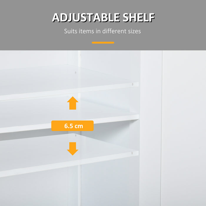 Free-Standing Bathroom Cabinet with Adjustable Shelf - 2-Drawer Storage Unit with Cupboard, Traditional Style, 75x60 cm, White - Ideal for Bathroom Organization and Space Optimization