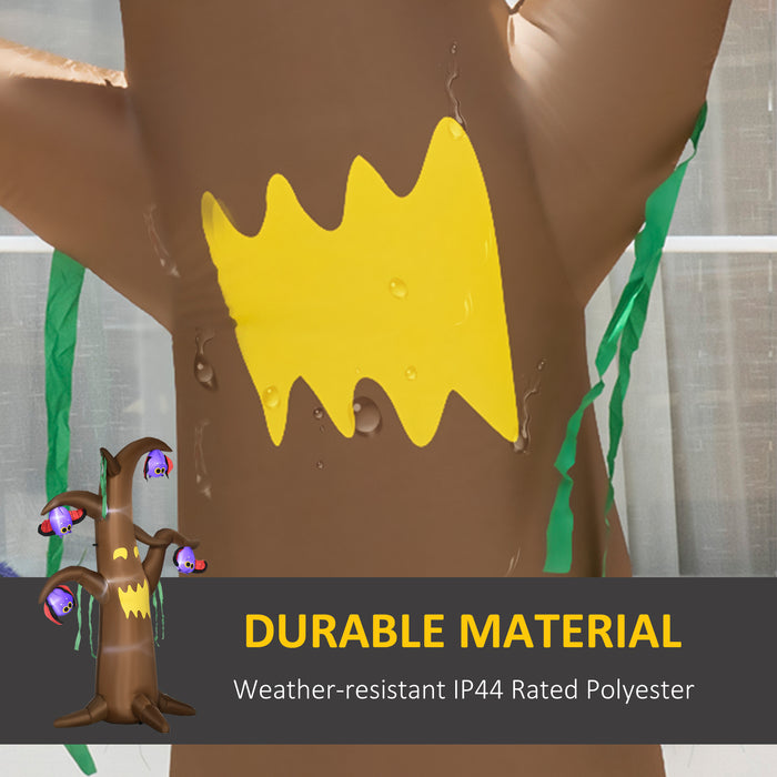 8ft Inflatable Halloween Ghost Tree with Bats - LED-Lit Blow-Up Outdoor Decor with Upside-Down Bats - Perfect for Spooky Yard Displays and Nighttime Ambiance