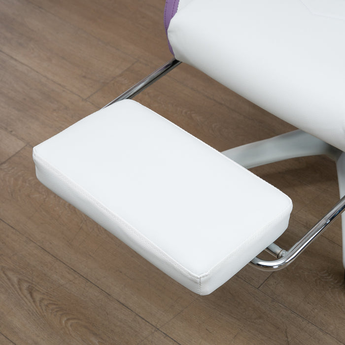 Ergonomic Racing-Style Gamer Chair - PU Leather Reclining Seat with 360 Swivel, Footrest, Detachable Headrest & Lumbar Support - Ultimate Comfort for Gaming & Office Work, Vibrant Purple