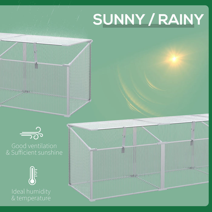 Polycarbonate Greenhouse with Aluminium Frame - Outdoor Grow House for Flowers, Vegetables and Plants, Raised Bed Garden Cold Frame - 180 x 51 x 51 cm Ideal for Hobby Gardeners