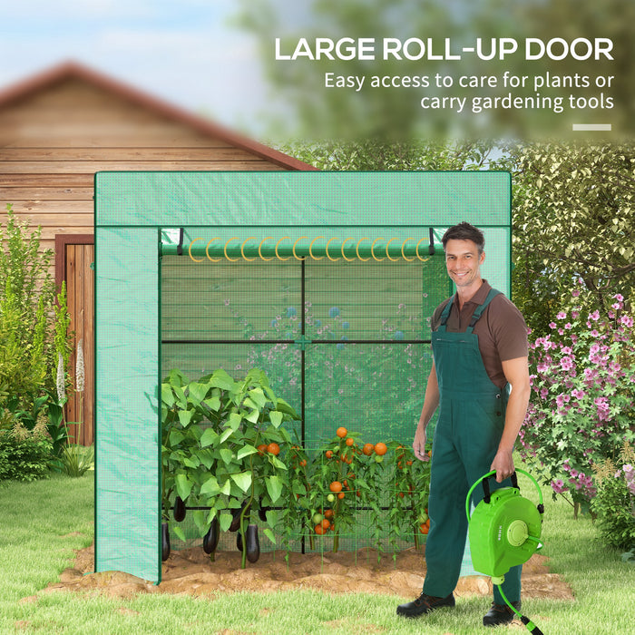 PE Covered Walk-in Greenhouse - Weather-Resistant Outdoor Gardening Solution with Robust Frame - Ideal for Garden Enthusiasts and Plant Protection
