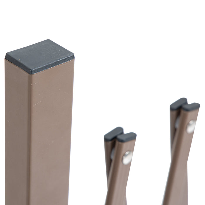 Freestanding Expandable Trellis Fence - Foldable Aluminum Garden Screen Panel, 300cm x 103.5cm, Dark Brown - Ideal for Privacy & Outdoor Decoration