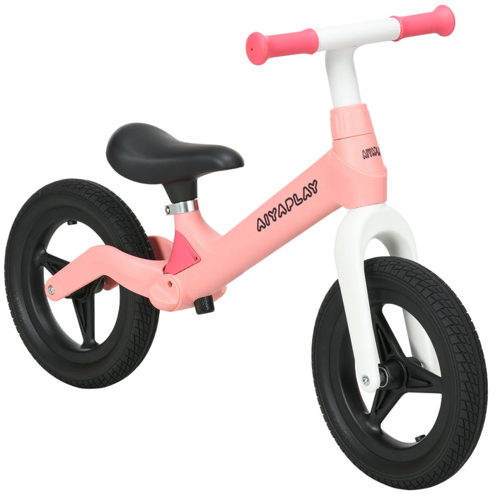 Kids Balance Training Bike - Adjustable Seat & Handlebar, Puncture-Proof PU Wheels, No-Pedal Design - Perfect for Toddlers 2.5-5 Years, Supports up to 25kg, Pink Color