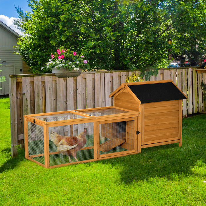2-Tier Wooden Chicken Coop with Nesting Box and Ramp - Outdoor Hen House, Removable Tray, Spacious Poultry Habitat - Ideal for Backyard Farmers and Egg Layers