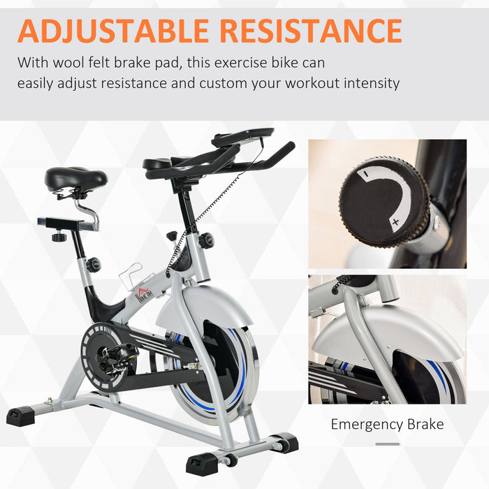 Quiet Fitness Stationary Indoor Cycling Bike with 15KG Flywheel - Adjustable Resistance & Comfortable Seat for Cardio Workout - Includes LCD Monitor for Tracking Progress