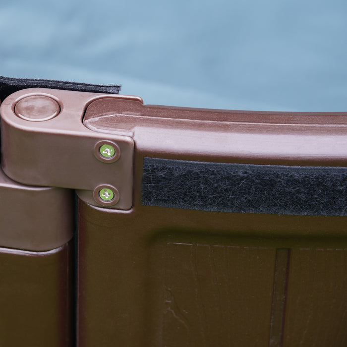 Round Sandbox for Kids with Waterproof Canopy - Includes Bottom Fabric Liner, Ideal for Ages 3-12 - Perfect Playset for Backyard Fun in Brown