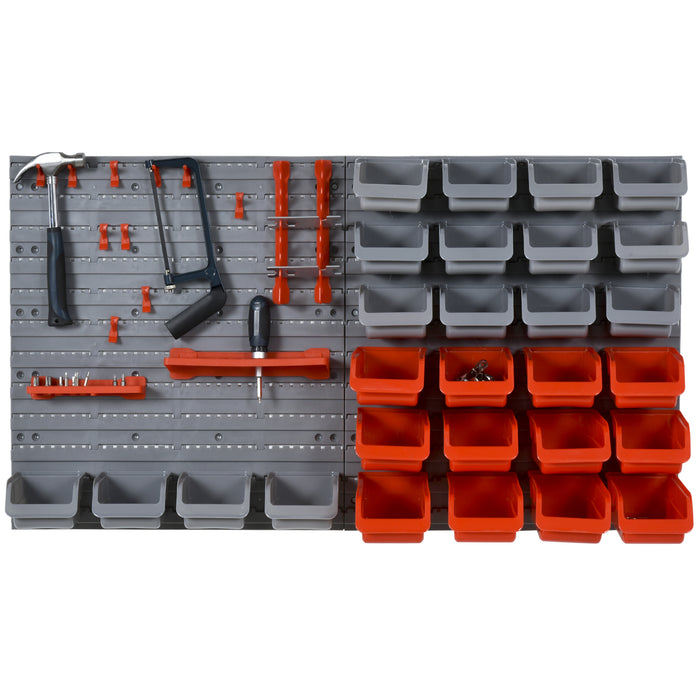 DIY Garage Storage Solution - 44-Piece Wall-Mounted Kit with 28 Cubes, 10 Hooks, 2 Boards - Organize Tools and Equipment Efficiently
