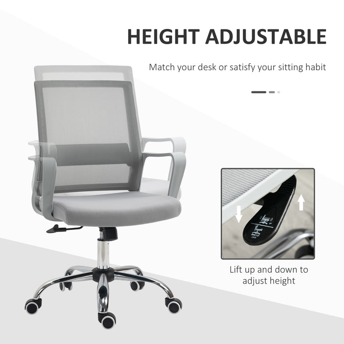 Ergonomic Mesh Desk Chair with Adjustable Armrests - 360° Swivel and Height Adjustment Features - Ideal for Comfortable Office Seating