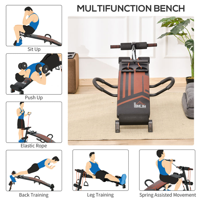 Adjustable Multifunctional Sit Up Bench with Headrest - Ab Exercise Utility Board for Full-Body Workout - Ideal for Home, Office, and Gym Fitness Enthusiasts