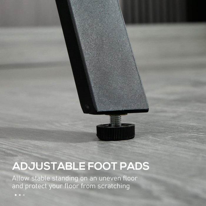 Rectangular Marble-Effect Bar Table - 120cm Modern Kitchen Table with Steel Legs - Ideal for Living Rooms and Home Bar Seating for 4 People