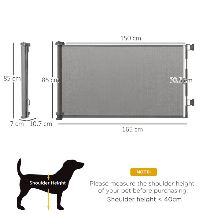 Foldable Pet Safety Barrier - Ideal for Stairs, Doorways, and Corridors in Sleek Grey - Keeps Pets Secure and Household Areas Restricted