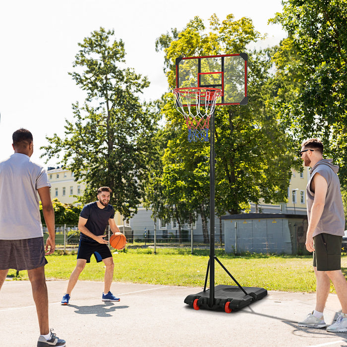 Kids Height-Adjustable Basketball Hoop System - Sturdy Backboard, Weighted Base, Portable Wheels, 1.8-2m Range - Perfect for Young Athletes and Family Fun
