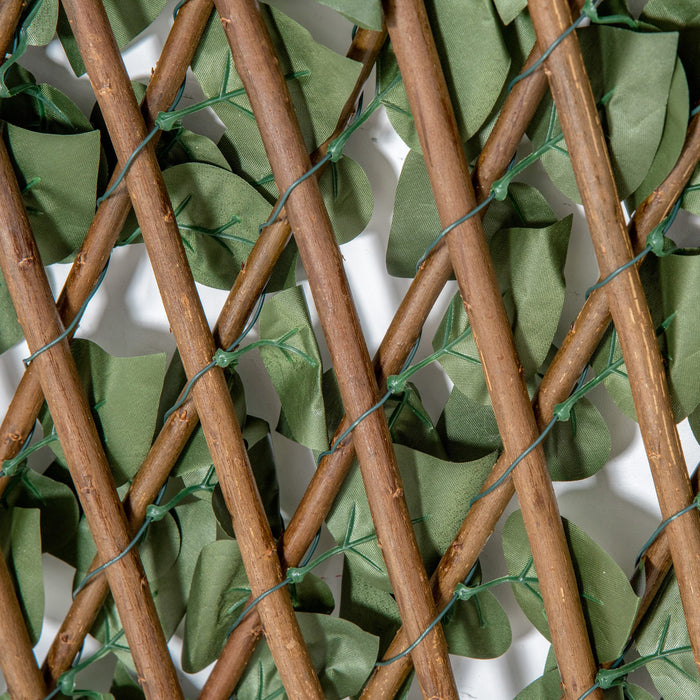 2m x 1m Retractable Expanding Trellis Fence Set - 4 Pcs, Artificial Plant Decor for Garden Privacy - Telescopic Hedge for Outdoor Screening and Greenery Wall Decoration