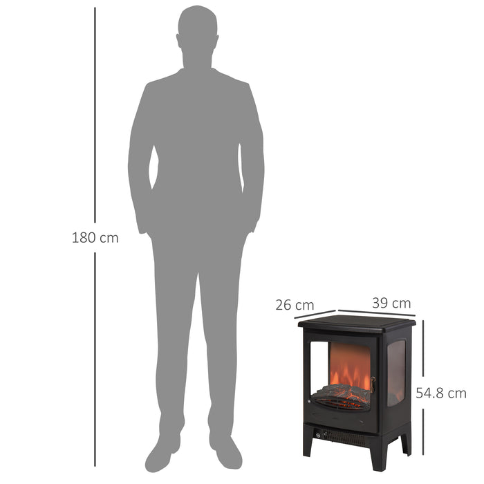1800W Electric Fireplace Heater - Tempered Glass Design with Adjustable Heat - Cozy Indoor Warming Solution