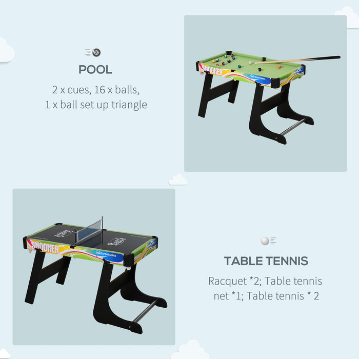 4-in-1 Multipurpose Indoor Games Table - Air Hockey, Table Tennis, Pool, and Foosball Features - Perfect Entertainment Source for Families and Game Rooms