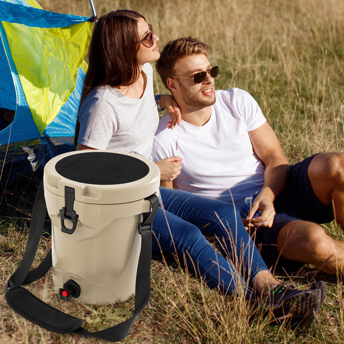 9.5L Insulated Cooler - Water Drink Cooler with Ice Chest and Spigot Functionality - Ideal for Outdoor Activities with Shoulder Strap Convenience