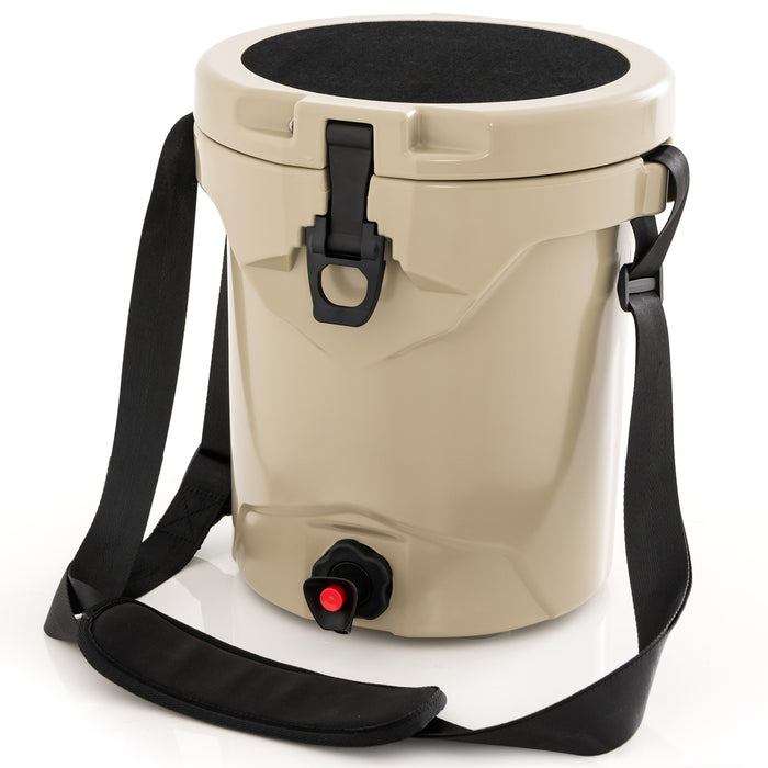 9.5L Insulated Cooler - Water Drink Cooler with Ice Chest and Spigot Functionality - Ideal for Outdoor Activities with Shoulder Strap Convenience