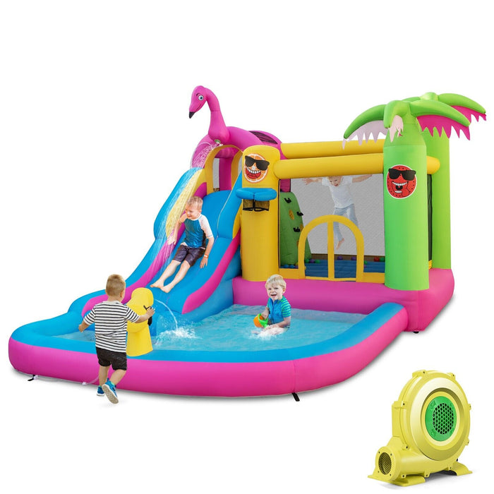 Inflatable Bouncy House - Water Slide and Powerful 680W Air Blower Included- Fun-Filled Outdoor Attractions for Kids