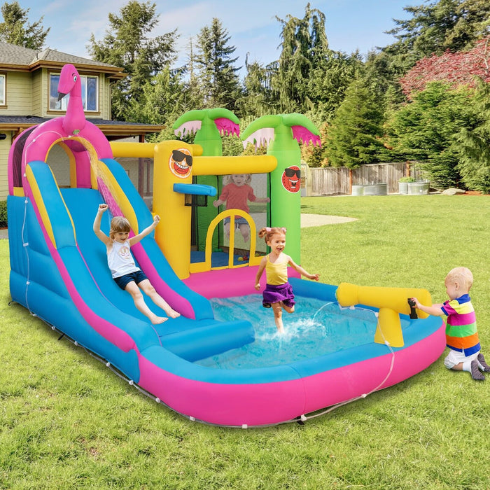 Inflatable Bouncy House - Water Slide and Powerful 680W Air Blower Included- Fun-Filled Outdoor Attractions for Kids