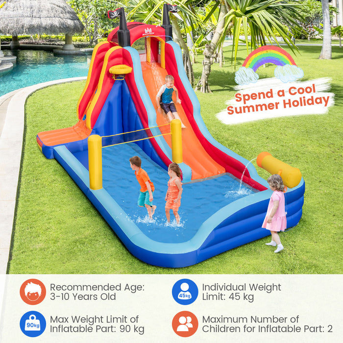 5-in-1 Pirate Theme - Inflatable Water Slide Park with Slide - Fun Outdoor Entertainment for Kids