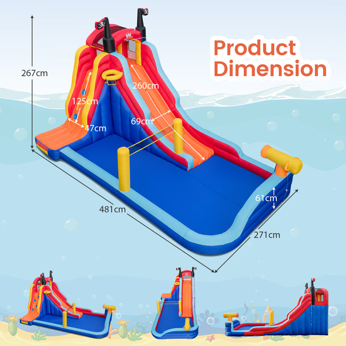 5-in-1 Pirate Theme - Inflatable Water Slide Park with Slide - Fun Outdoor Entertainment for Kids