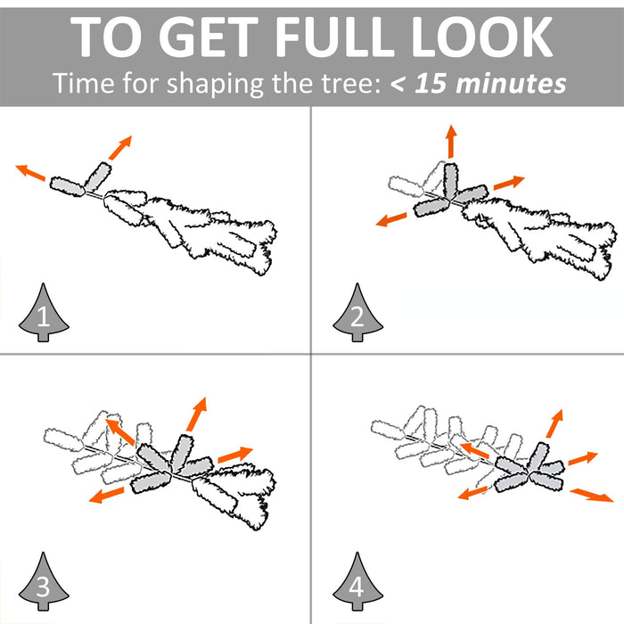 White Pre-Lit 3ft Christmas Tree with Star Topper - 90 LED Lights, Triangular Base, Full-Bodied Holiday Decor - Ideal for Small Spaces & Festive Home Ambiance