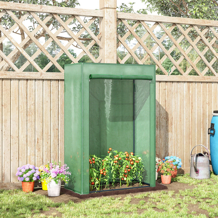 Greenhouse with Sturdy Steel Frame - 100x50x150 cm Polyethylene Cover with Roll-up Door - Ideal for Backyard, Balcony, and Garden Cultivation