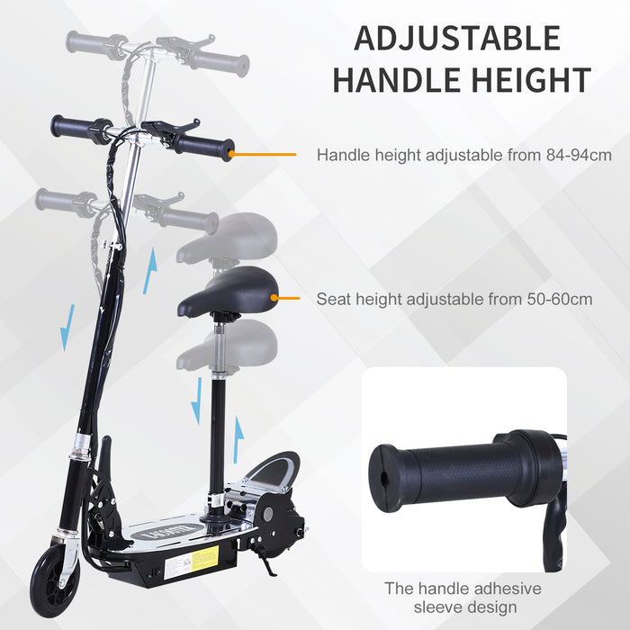 120W Teens Foldable Scooter - 24V Rechargeable Battery, Adjustable Height, Powered Ride-on for Kids - Outdoor Fun and Mobility for Adolescents