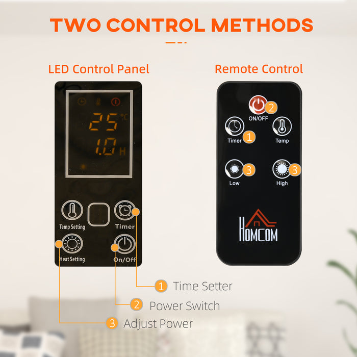 Mica Portable Electric Space Heater - 2 Heat Settings & Adjustable Temperature 15-40°C for Home Comfort - Ideal for Living Room, Study, Garage