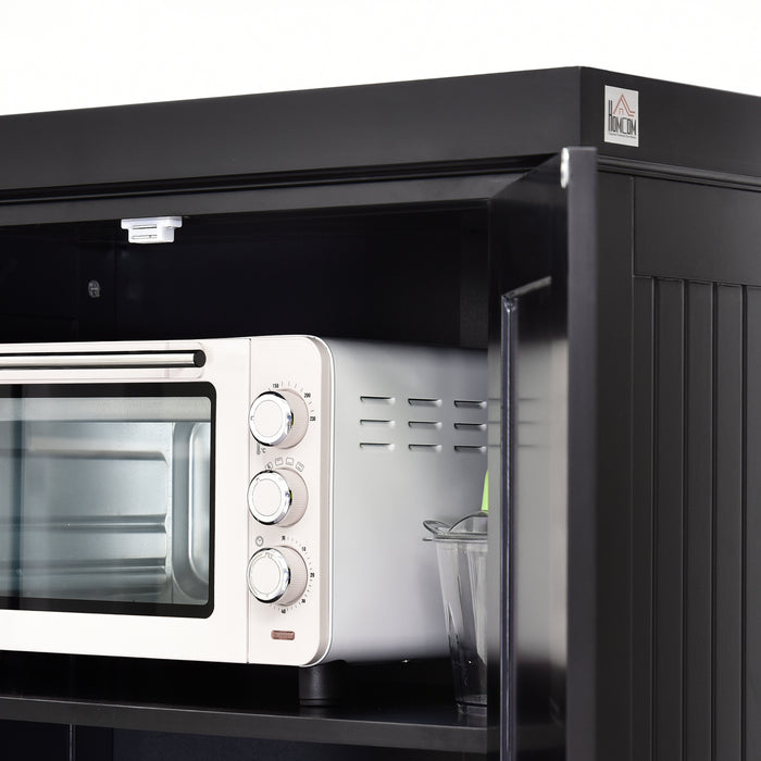 Freestanding Traditional Kitchen Cupboard - Black Storage Cabinet with Drawer, Doors & Adjustable Shelves - Ideal for Organized Kitchen Space & Extra Storage Needs