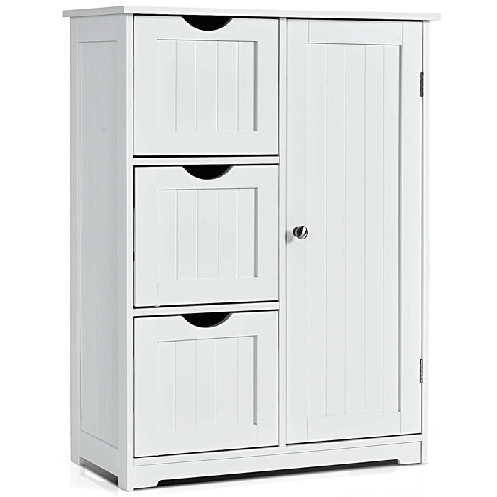 Freestanding Bathroom Cabinet - Single Door with 3 Storage Drawers - Ideal for Keeping Bathroom Neat and Organized