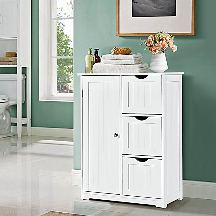 Freestanding Bathroom Cabinet - Single Door with 3 Storage Drawers - Ideal for Keeping Bathroom Neat and Organized
